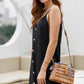 Buttoned Spaghetti Strap Dress