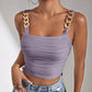 Chain Detail Square Neck Tank