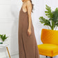Zenana Full Size Beach Vibes Cami Maxi Dress in Mocha
