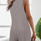 Waffle-Knit Scoop Neck Wide Strap Romper