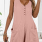 Waffle-Knit Scoop Neck Wide Strap Romper