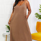 Zenana Full Size Beach Vibes Cami Maxi Dress in Mocha