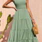 Tiered Smocked Wide Strap Dress