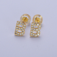 Initial 14K Gold Filled CZ Diamond Stud Earrings